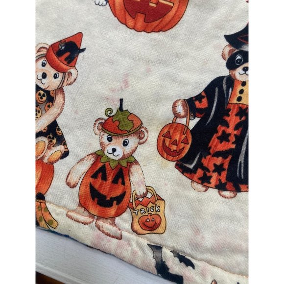 Handmade Festive Fall Halloween Quilted Placemat Set Witch Pumpkin Ghost Leaves - Picture 10 of 10
